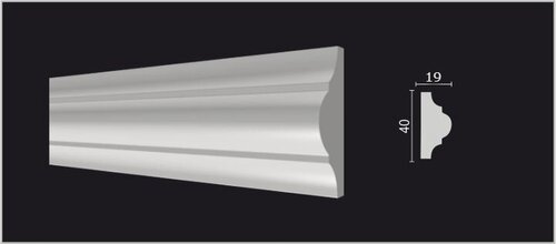 Изображение товара Молдинг Decor-Dizayn DD002 Белая Лепнина Д2000хВ40хТ19 / Декор Дизайн.