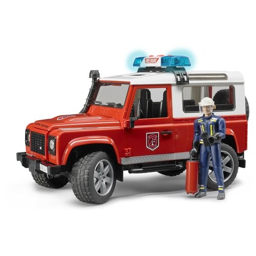 Купить Пожарный автомобиль Bruder Внедорожник Land Rover Defender Station Wagon (02-596) 1:16 28 см, красный, пластик