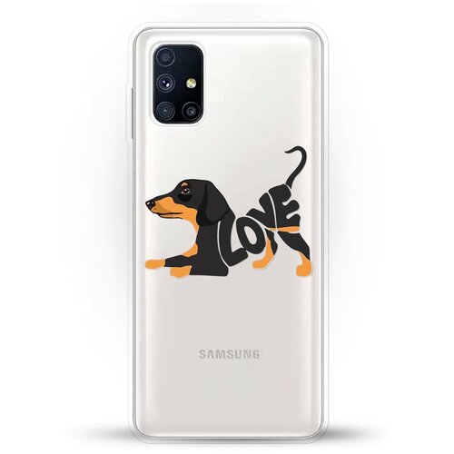 фото Силиконовый чехол такса love на samsung galaxy m51 andy & paul