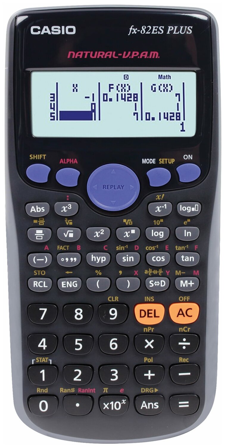 Инженерный калькулятор Casio FX-82ES PLUS-2, 252 функции, научный, черный
