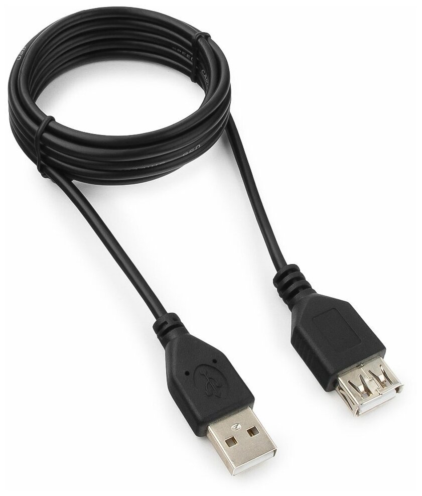 Кабель-удлинитель "Гарнизон" GCC-USB2-AMAF-1.8M, USB2.0, A(m)-A(f), 1.8 м, черный