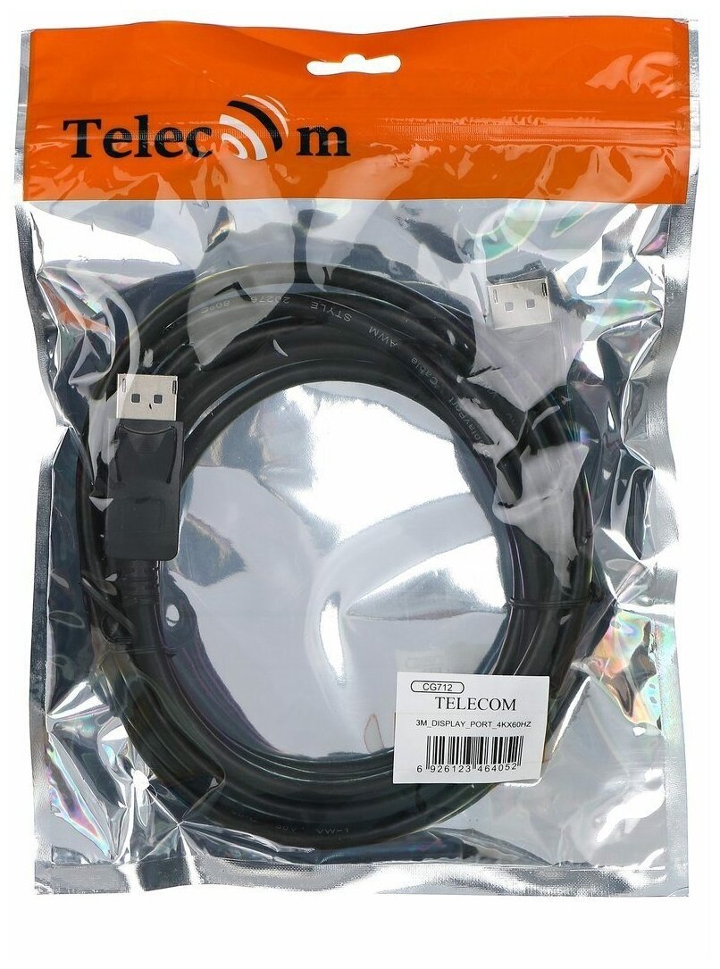 Кабель Telecom DisplayPort - DisplayPort (CG712-3M), 3 м, черный - фото №2