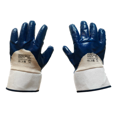 Перчатки с полным нитриловым обливом SCAFFA NBR4515 Размер 10 перчатки нитрил манжет крага полный облив синии
