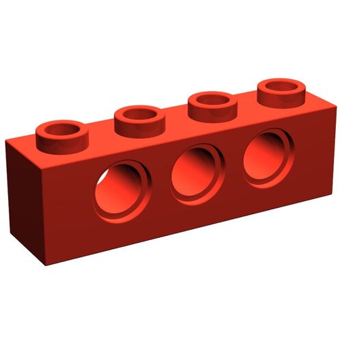 Детали LEGO Parts 3701/370121 Кирпич TECHNIC 1X4, R4,9 красный, 50 дет. marumine 1x4 с технологией отверстий кирпич 20 шт moc классические механические строительные блоки запчасти аксессуары совместимые с 3701