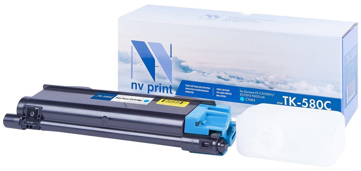 Картридж NV Print TK-580C голубой для Kyocera FS-C5150DN/ECOSYS P6021cdn (2.8К) (1T02KTCNL0) (NV-TK580C)