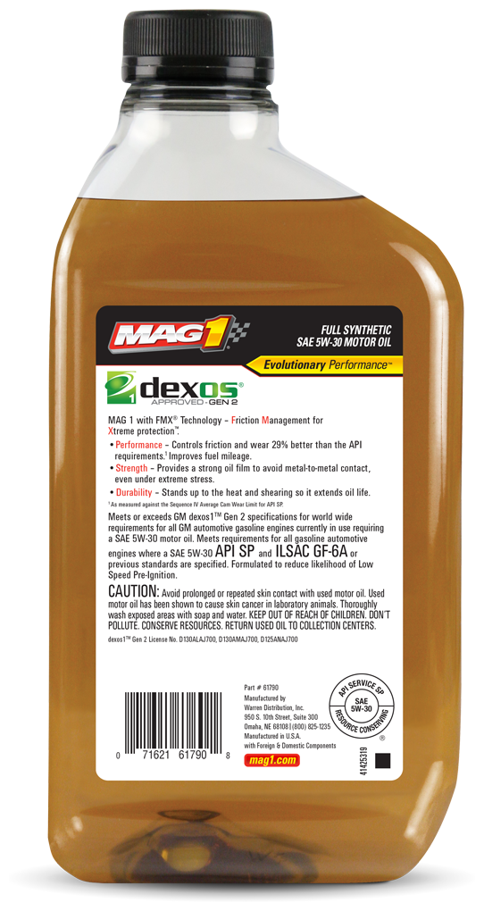 Синтетическое моторное масло MAG 1 Full Synthetic 5W-30 Dexos1