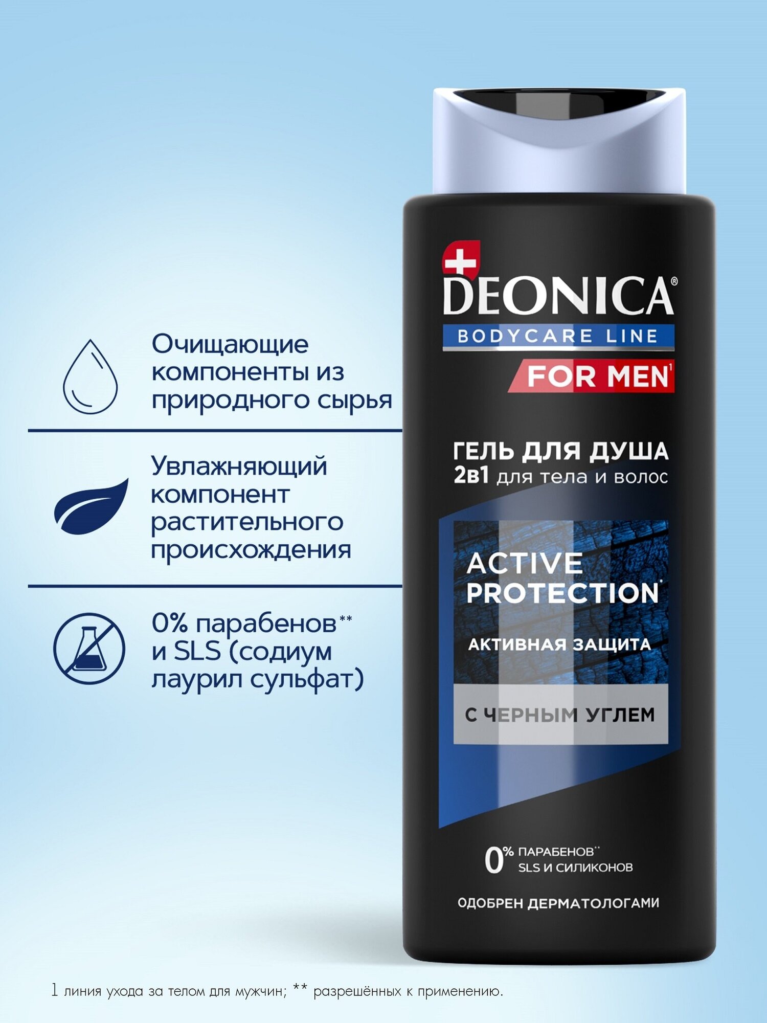 Deonica FOR MEN Гель для душа Active Protection 250мл - фотография № 4