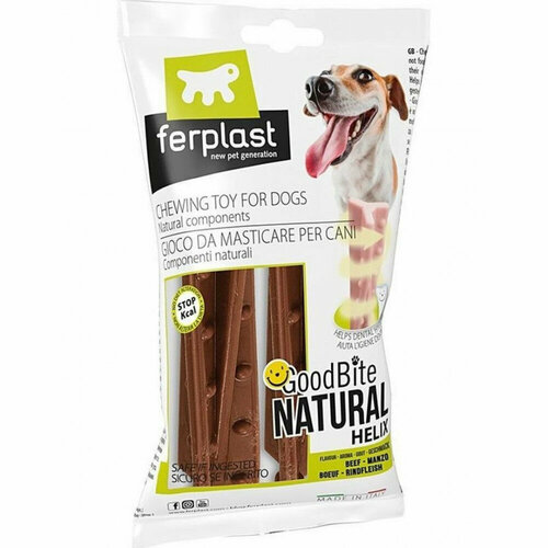 Ferplast Жевательная игрушка для собак со вкусом говядины GoodBite Natural Helix BAG Beef S 8,5см/2*16г