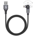 Кабель USB-A - Lightning, поворотный коннектор, 2,4 A, 1.2м, алюминий, нейлоновая оплетка - изображение