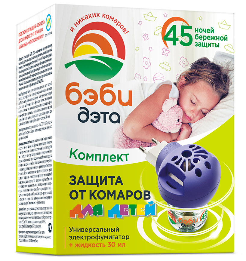 Фумигатор + жидкость ДЭТА от комаров для детской комнаты