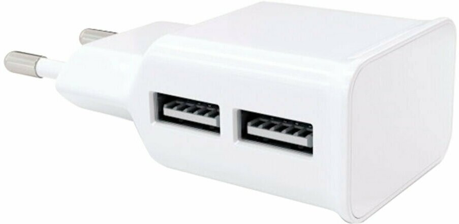Зарядное устройство сетевое (220 В) RED LINE NT-2A, кабель microUSB 1 м, 2 порта USB, выходной ток 2,1 А, белое, УТ000012256, 453424