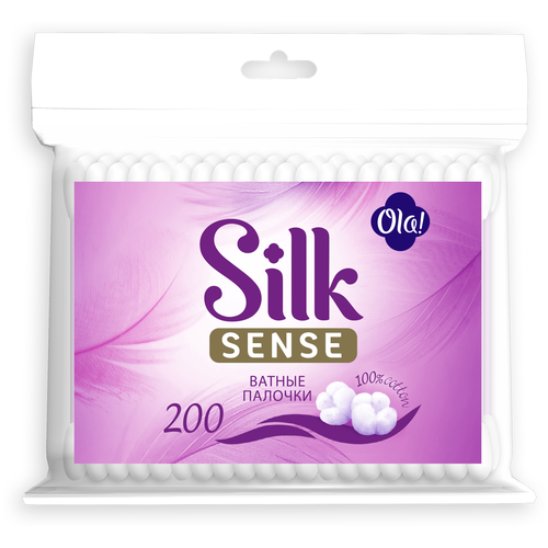 Ola! Ватные палочки Silk Sense, 200 шт., пакет ola ватные палочки silk sense 200 шт банка