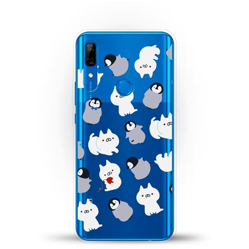 фото Силиконовый чехол котики и пингвины на huawei p smart z andy & paul