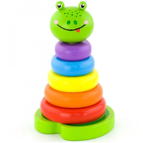 Развивающая игрушка Viga Лягушка, 7 дет., разноцветный развивающая игрушка viga куб 5 в 1 58506 разноцветный