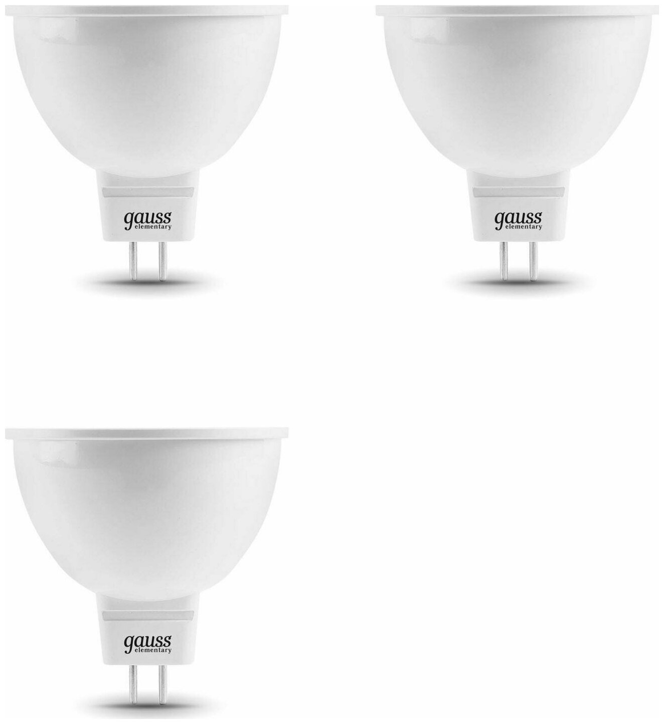 Gauss Лампа Elementary MR16 7W 570lm 6500K GU5.3 LED 3 шт (арт. 13537)