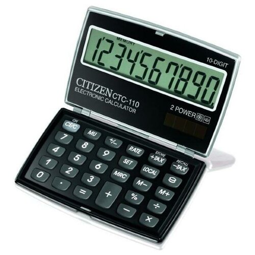 Калькулятор карманный CITIZEN CTC-110 черный