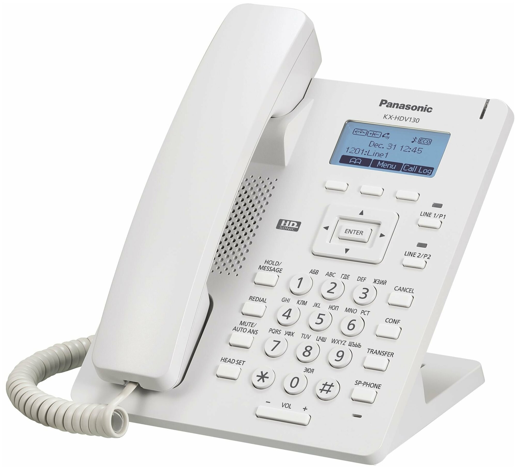 VoIP-телефон Panasonic KX-HDV130 белый / черный Белый