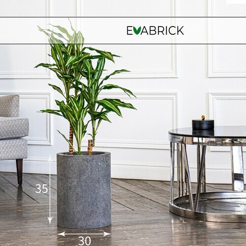 Кашпо / горшок для цветов Evabrick Cylinder 19 л полимербетон серый