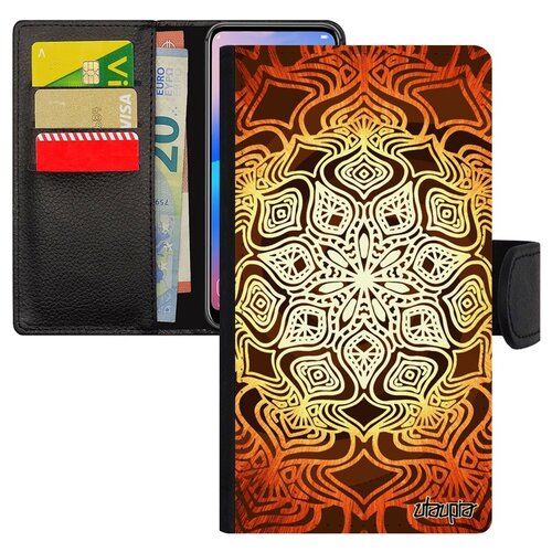 фото Чехол книжка на мобильный redmi note 6 pro, "мандала" пентаграмма радуга utaupia