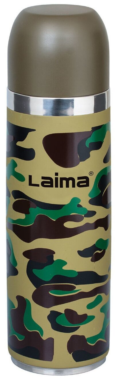 Термос LAIMA с узким горлом, 0,5 л, нержавеющая сталь, хаки,601409