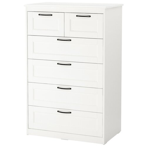 Комод IKEA СОНГЕСАНД 6 ящиков 82x126 см , размер: 82х50 см , цвет: белый