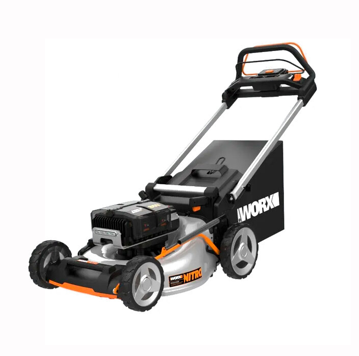 Газонокосилка аккумуляторная самоходная WORX 80В 51см, бесщеточная, 4Ач х4, BASECAMP 4 х1А, коробка - фотография № 10