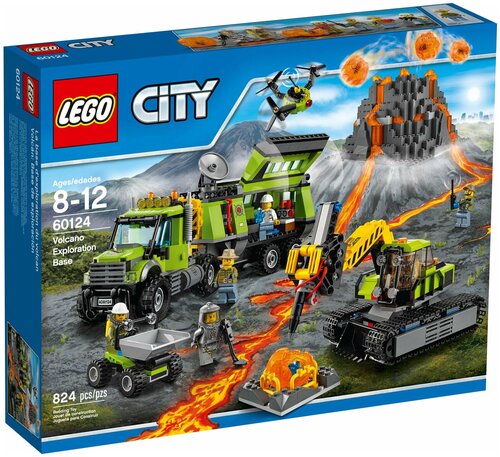 Конструктор LEGO City 60124 База исследователей вулканов, 824 дет.