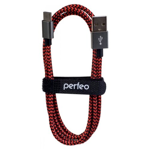 Кабель Perfeo USB - USB Type-C (U4902), 3 м, красный/черный