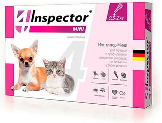 Inspector Mini Капли от блох, клещей и гельминтов для кошек и собак