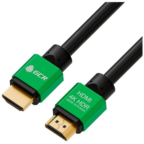 Кабель GCR HDMI - HDMI (GCR-HM461), 0.75 м, зеленый/черный