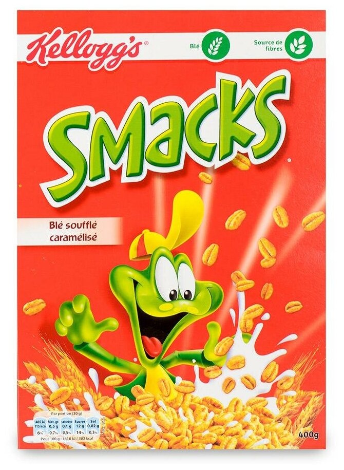 Готовый завтрак Kellogg's хлопья Smacks пшеничные с медом, 400 г