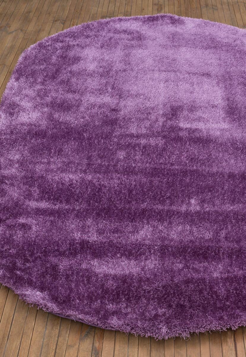 Ковер на пол 1,4 на 2 м в спальню, гостиную, пушистый, с длинным ворсом, фиолетовый Sunny 9515-violet овальный - фотография № 4