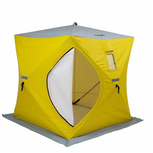 фото Палатка helios куб 1,8х1,8 утепленная желтый/серый