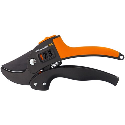 Секатор FISKARS PowerStep P83 черный/оранжевый секатор fiskars solid p341 черный оранжевый