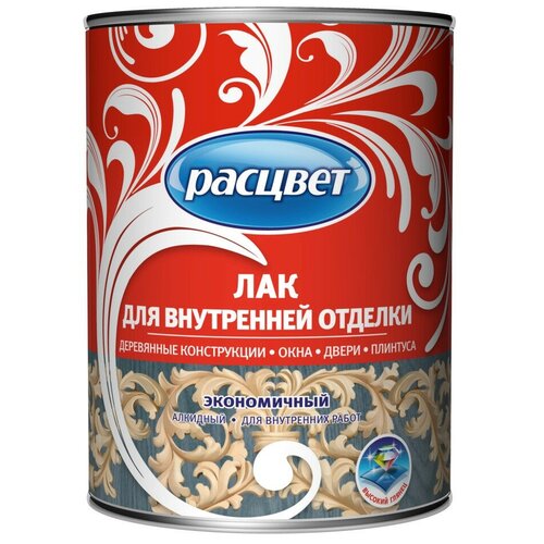 Алкидный лак Расцвет для внутренней отделки, 0.8 кг 6417 