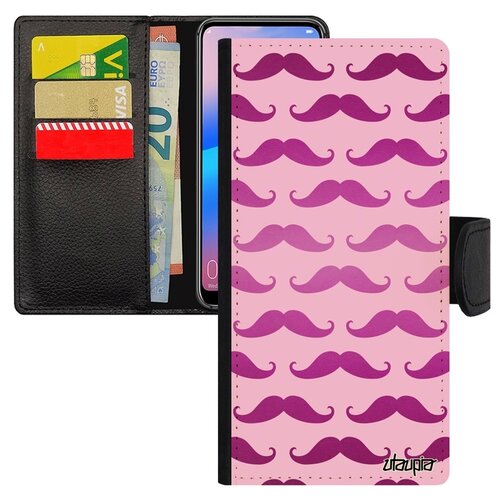 фото Чехол книжка на смартфон xiaomi redmi 6a, "усы" месье гламур utaupia