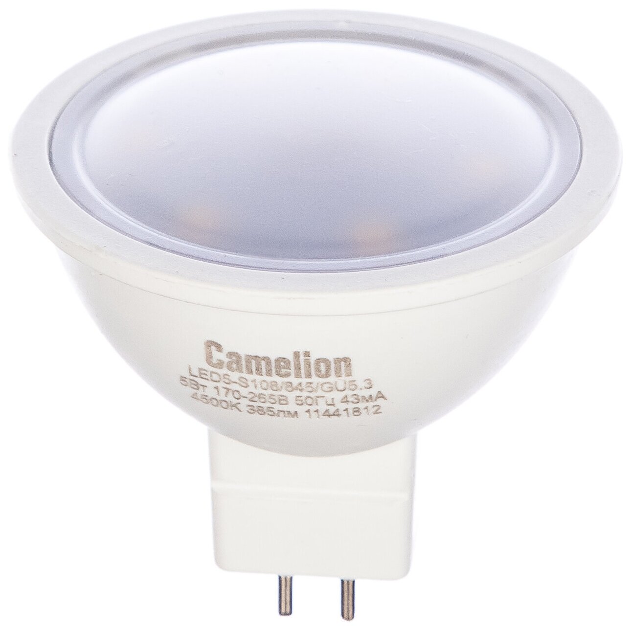 LED лампа 5Вт 220В цоколь GU5.3 4500К(холодный свет) - LED5-S108/845/GU5.3 (Camelion) (код 12042)