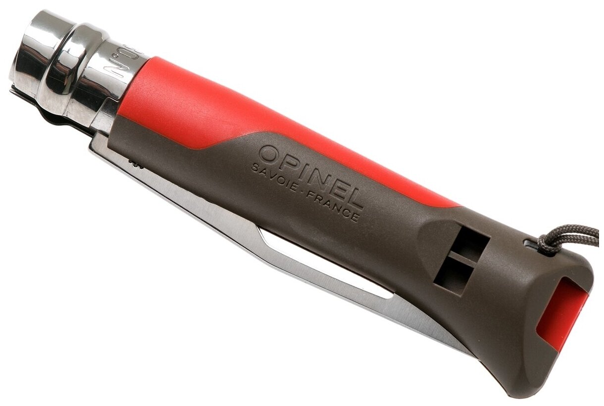 Складной нож OPINEL Outdoor Earth №08 8VRI, 190мм, красный / серый - фото №3