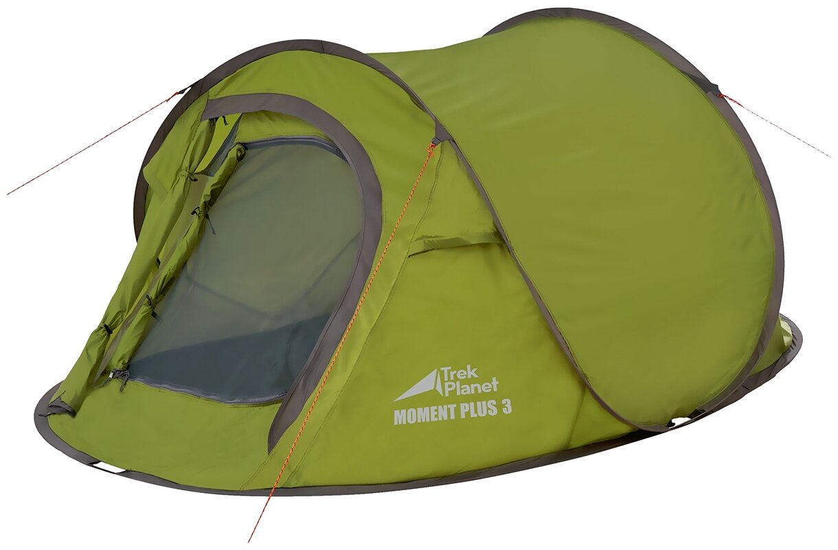 Палатка трехместная Jungle Camp Moment Plus 3, быстросборная зеленый