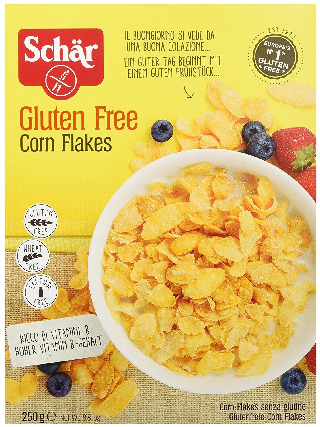 Хлопья кукурузные "Corn Flakes", витаминизированные Schaer 250 г