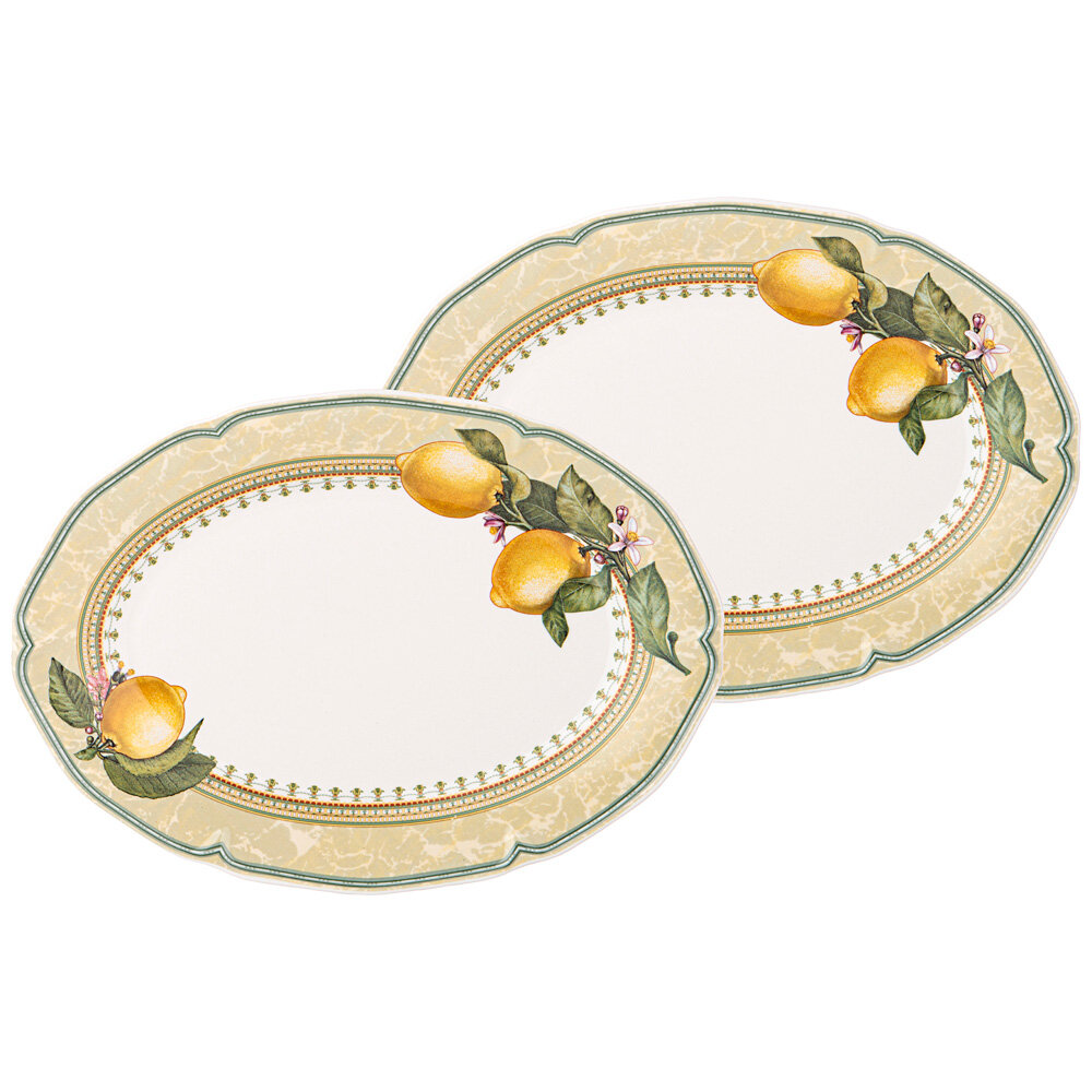 фото Овальные блюда "Лимоны", 25 см, 2 шт.