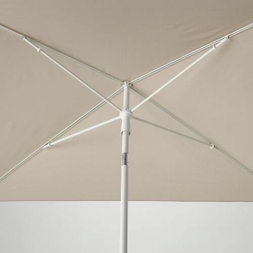Зонт от солнца180x145 см TVETO наклонный серо-бежевый белый - фотография № 2