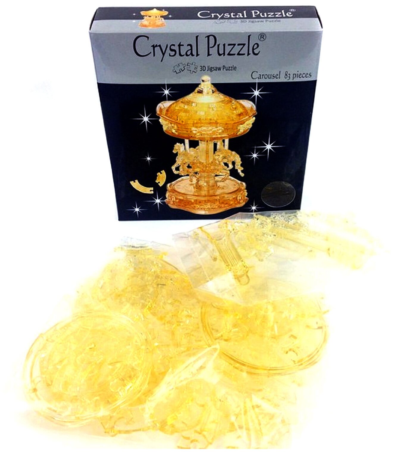 Головоломка 3D Crystal Puzzle Золотая Карусель цвет: желтый - фото №3