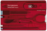 Швейцарская карта VICTORINOX SwissCard Classic box (0.7100/0.7122/0.7133) красный полупрозрачный