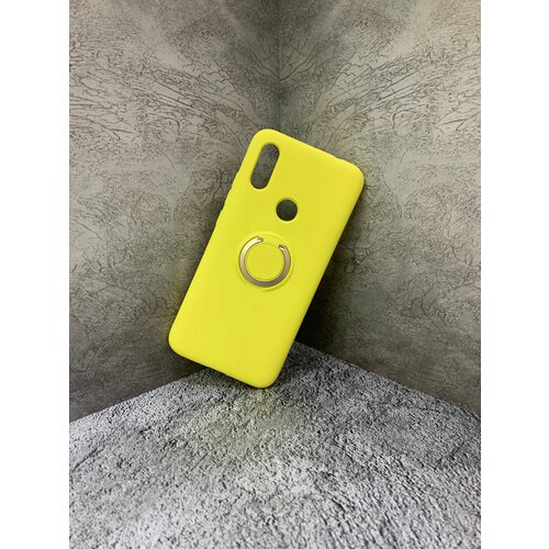 Чехол Silicone Cover для телефона Redmi 7 / с поп-сокетом / жёлтый держатель кольцо для смартфона поп сокет