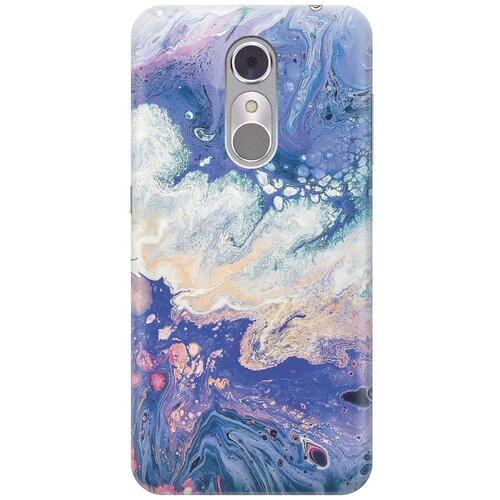 фото Cиликоновый чехол на zte blade a910 / зте блейд а910 с принтом "фиолетовый мрамор" gosso