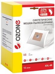 Синтетические мешки-пылесборники Ozone XXL-08 для пылесоса LG, 12 шт + 2 микрофильтра