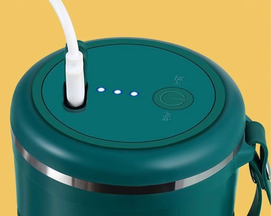 Портативный зеленый электрический мини блендер для напитков и смузи - фотография № 2