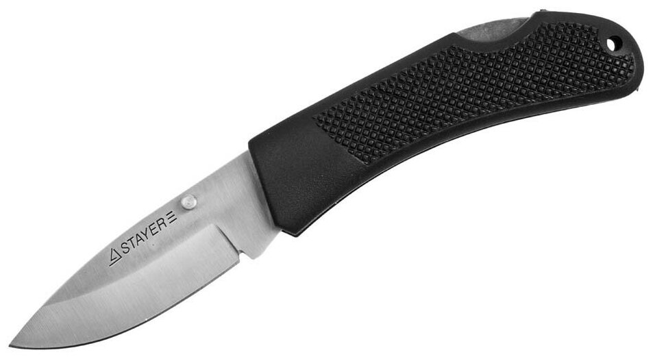 Нож STAYER складной с обрезиненной ручкой, большой {47600-2_z01}