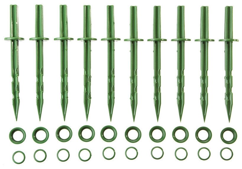 GRINDA 200 мм, зеленые, полипропилен, 10 шт, садовые колышки (422319)